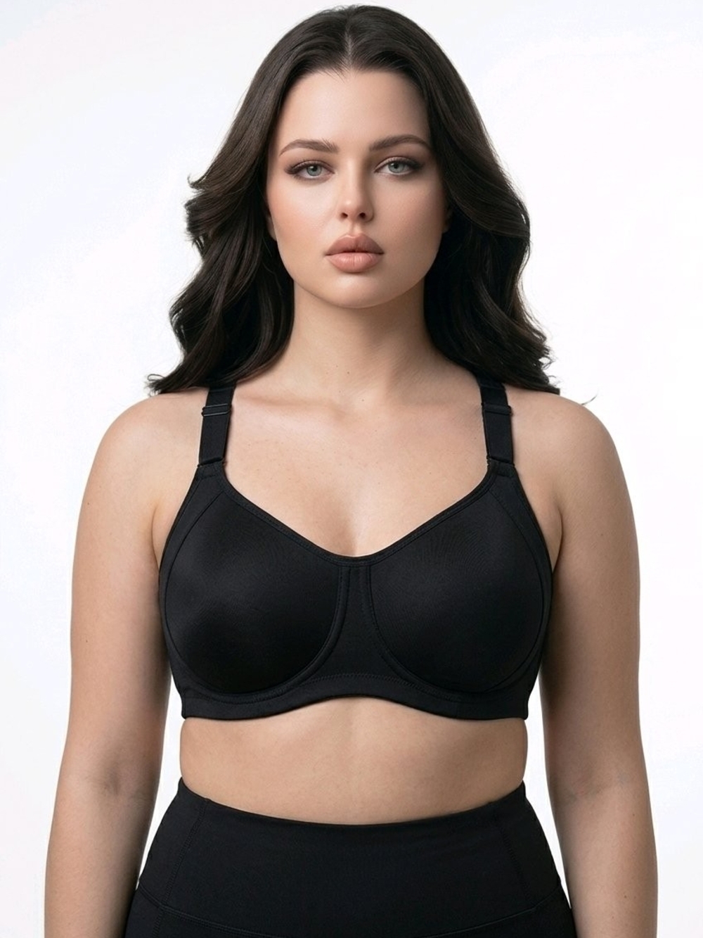 Everyday Comfort Black Support Bra — Non-Padded Full Coverage